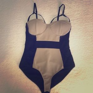 Brown and black body con teddy